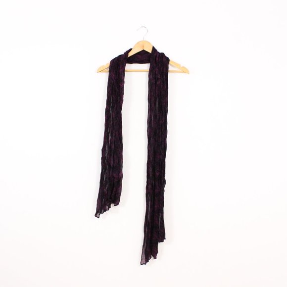 *Purple & Black Long Rectangle Scarf - Picture 2 of 2
